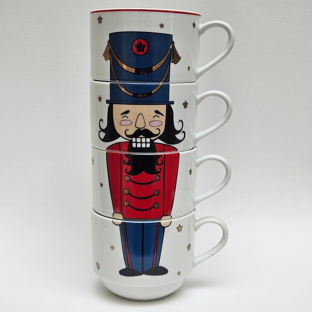 The Cellar Macy's Stackable Nutcracker Christmas Holiday Mugs | Set of 4‎